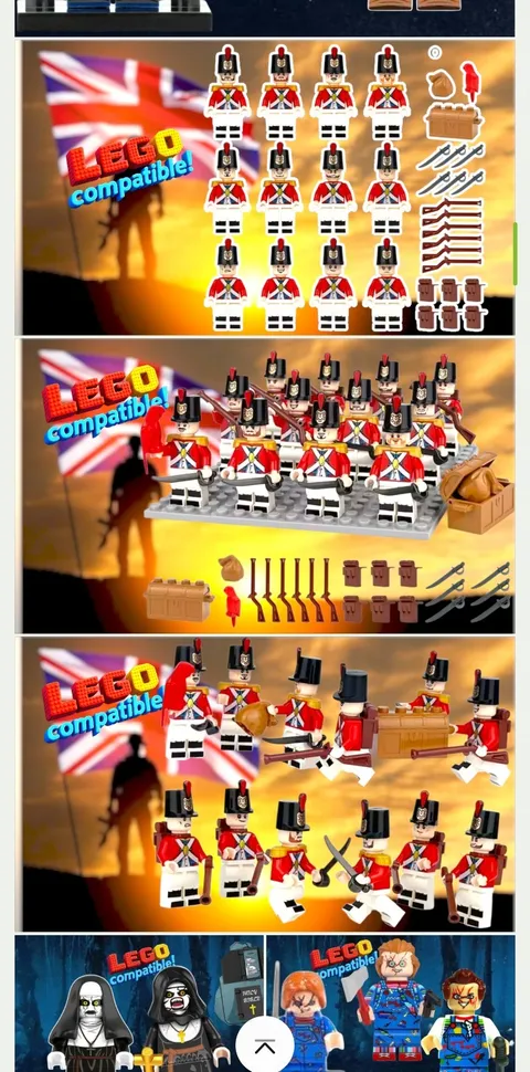12 Set Lot British Redcoat Soldier Minifigures Revolutionary War Napoleonic Army