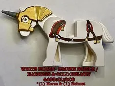 LEGO® Animal 4493c01pb08 - W Horse Brown Bridle Reddish Brown Harnes Mask 7188-1