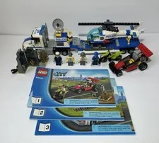 Lego 60049 100% COMPLETE w/minifigs + 3/4 Manuals - CITY Helicopter Transporter