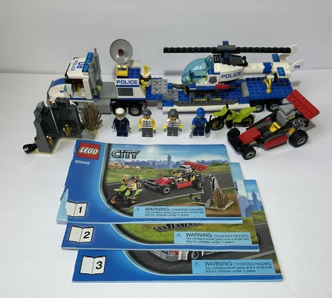 Lego 60049 100% COMPLETE w/minifigs + 3/4 Manuals - CITY Helicopter Transporter