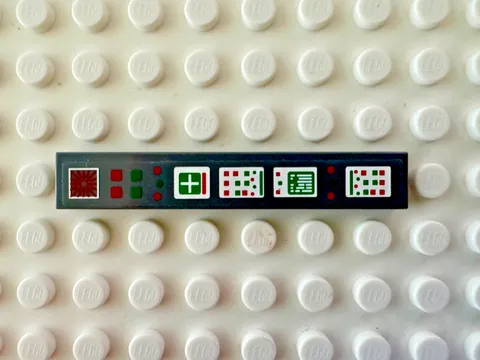 LEGO Tile 1 x 6 with Control Panel with Red and Green Lamps Pattern 6636pb092