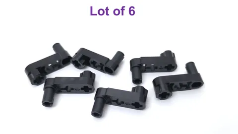 Lego 1x3 Technic Liftarm Crank Axle Holes and Squared Pin Hole Black Lot of 6