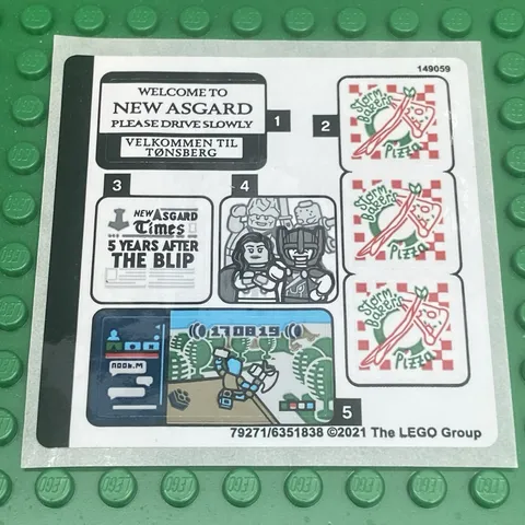 LEGO Sticker Sheet for Set 76200 Bro Thor’s New Asgard New Authentic Decals