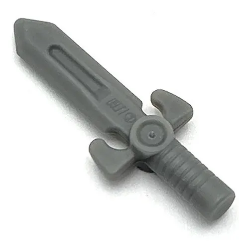 Lego New Dark Bluish Gray Minifigure Weapon Sword Small with Angular Hilt Part