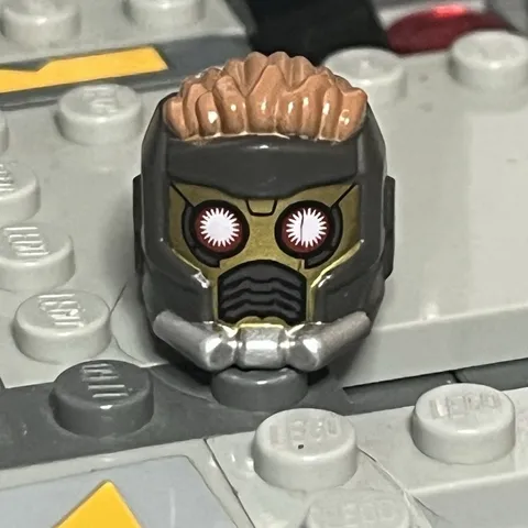LEGO Marvel Star-Lord minifigure helmet headgear printed black brown 3012