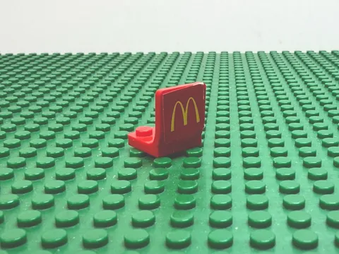 1999 LEGO Red  Seat Chair 2 x 2 with McDonald's Logo Sticker 3488 #4079