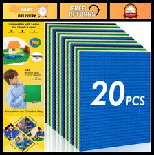 20 Large 10" x 10" Building Baseplates - Compatible with Major Brands, STEM Gift