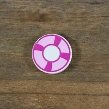 LEGO White Tile Round 2x2 Magenta and Bright Pink Life Preserver 4150pb106 Qty 1