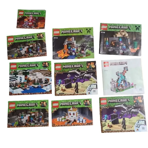 LEGO MINECRAFT LOT 8 INSTRUCTION MANUALS BOOKLETS ONLY 21113 21119 21142 21151