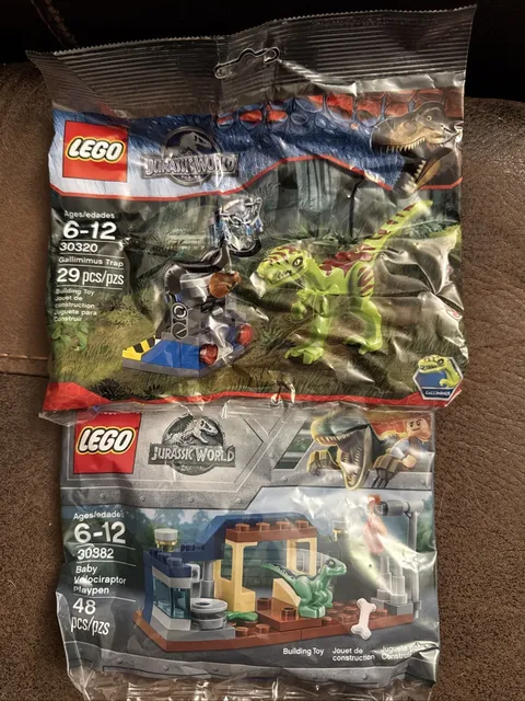 LEGO Jurassic World 30320 30382 Gallimimus Trap/Baby Velociraptor Pen Polybags