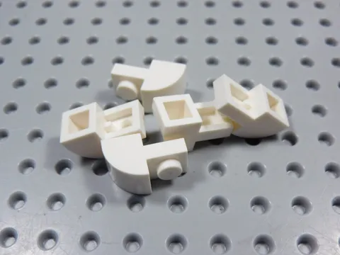 LEGO Lot of 5 White 1x2x1 Curved Top Bricks BP