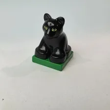 Lego Duplo SOLID BLACK PANTHER LEOPARD JAGUAR BABY CAT Animal Zoo for SAFARI