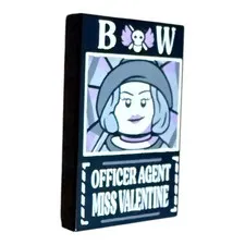 LEGO ® One Piece Miss Valentine Profile Poster Tile 2x3 Officer Agent NEW