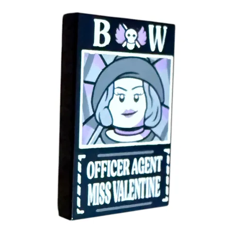 LEGO ® One Piece Miss Valentine Profile Poster Tile 2x3 Officer Agent NEW