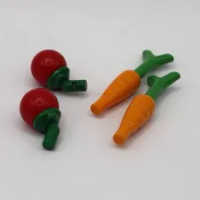 LEGO Food Accessories - 2 Carrots & 2 Red Apples/Tomatoes - 4pc