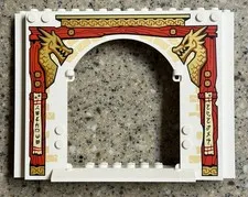 Lego White Panel 4 x 16 x 10 with Scrolls and Gold Dragon Ninjago Temple 71831