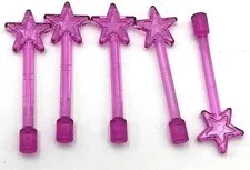 Lego 5 New Trans-Dark Pink Minifigure Utensil Magic Wands Parts