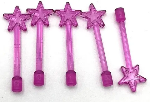 Lego 5 New Trans-Dark Pink Minifigure Utensil Magic Wands Parts