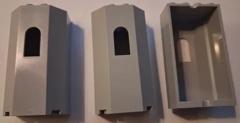 O-1 Lego Lot 3 Light Bluish Gray Panel Turret Wall 3 x 4 x 6 30246 10176