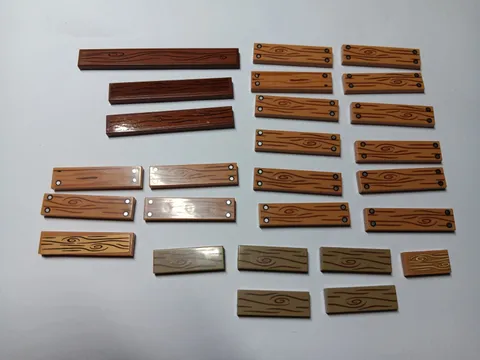 LEGO LOT 26 WOOD GRAIN FLOOR PATTERN TILES 1X2 1X3 1X4 1X6 1X8