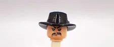 LEGO Minifigure Head  And Hat Only Shanghai Gangster Moustache Indiana Jones