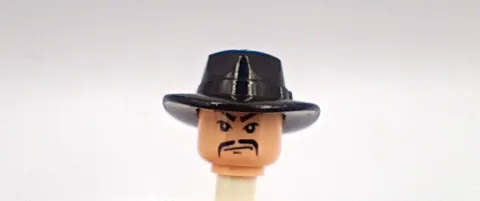 LEGO Minifigure Head  And Hat Only Shanghai Gangster Moustache Indiana Jones