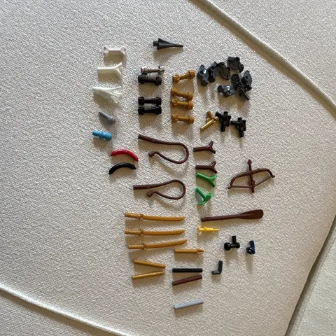 47 LEGO Minifigure Accessories Weapons & Tools Bulk Lot Multicolor Plastic