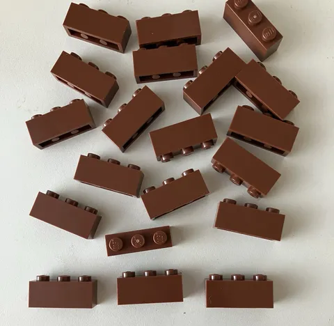 LEGO 20 NEW Pieces Brick 1x3 REDDISH BROWN #3622