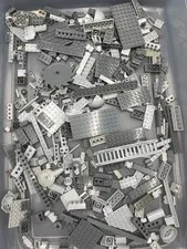 1 lb. Bulk Mixed Gray Legos - standard blocks and unique pieces (Lot K)