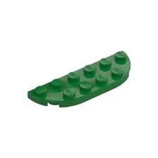 LEGO 32x Green Plate, Round Corner 2 x 6 Double inv.590