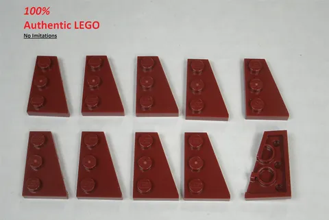 LEGO NEW 2x3 Dark Red Wedge Plate Wing Right (10x) 6267492 Brick 43722