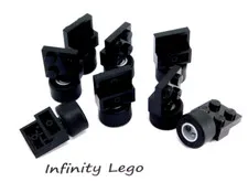 8 LEGO Black Wheel Holder 2 x 2 with Tire 14.6 x 9 Rim in Light Grey 30028 10313