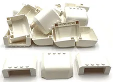Lego 20 New White Windscreen 5 x 6 x 2 Curved Top Canopy with 4 Studs