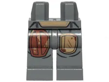 LEGO Dark Bluish Gray Hips and Legs with SW Mandalorian Armor, Reddish Brown and