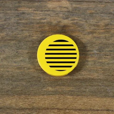 LEGO Town Divers Yellow Tile Round 2 x 2 w/Thin Black Stripes Pattern 4150pb027