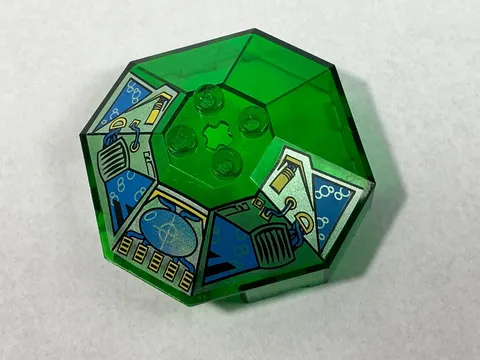 LEGO  2418b Trans-Green Windscreen 6 x 6 x 2 Octagonal Canopy w Axle Hole 6199