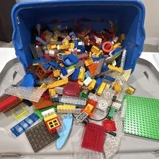 LEGO 5+lbs Bulk Lot Mixed Bricks Pieces Parts Multicolor Plastic in Bucket/Tub
