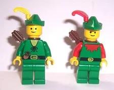 Vintage LEGO Forestman Minifigures Lot  of 2 with Bows, Shields