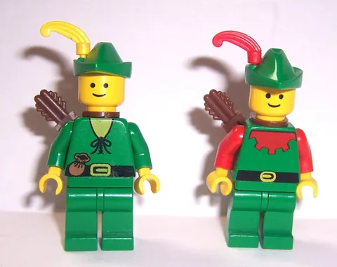 Vintage LEGO Forestman Minifigures Lot  of 2 with Bows, Shields