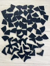 LEGO DARK BLUE LOT 66 PCS 4X4 PLATE ROUND CORNER VARIETY EARTH NAVY BLUE