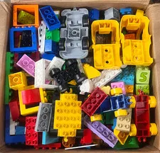 Huge LEGO DUPLO Vehicle & Building Brick Lot Excavator, Treads, Trucks, Chassis