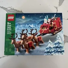 LEGO 40499 Iconic Santa's Sleigh With Reindeer Building Toy NEW SEALED 343 Pcs