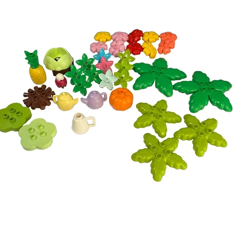 LEGO DUPLO Unique Lot Of 35 Pieces Palms, Flowers, Teapots, Pineapple