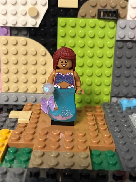 Lego Ariel Mermaid Medium Nougat Turquoise Tail Little Mermaid Minifigure