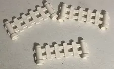 Lego Duplo White Fence Lot Of 3 Pieces Parts