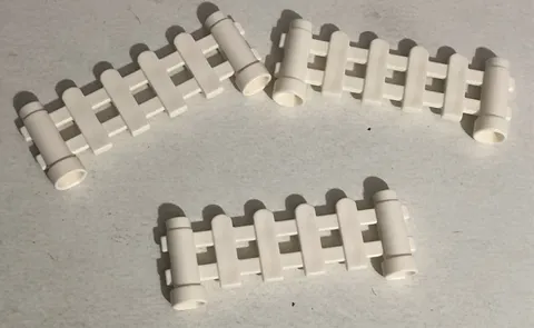 Lego Duplo White Fence Lot Of 3 Pieces Parts