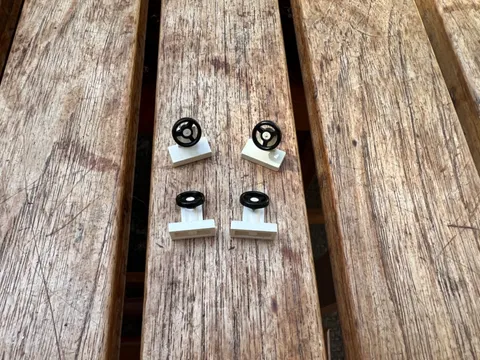 LEGO: lot 4x steering wheel vehicle - ref 3829c01 white - set 6543 6464 6958 639