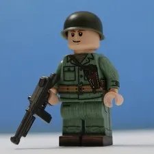 LEGO Minifig Co. Custom WW2 USMC Soldier With BrickArms SMG