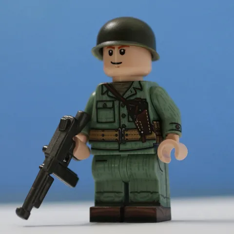 LEGO Minifig Co. Custom WW2 USMC Soldier With BrickArms SMG