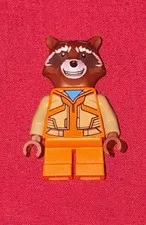 LEGO Marvel Rocket Raccoon Minifigure From Mech Set (76243)**NOT MINT HAS WEAR